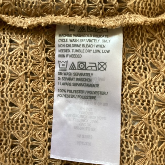 D&CO NWT Long Sleeve Open Cardigan knit Size Small Tan oversized - Picture 4 of 7